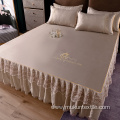 Logo embroidery Double bed skirting set home